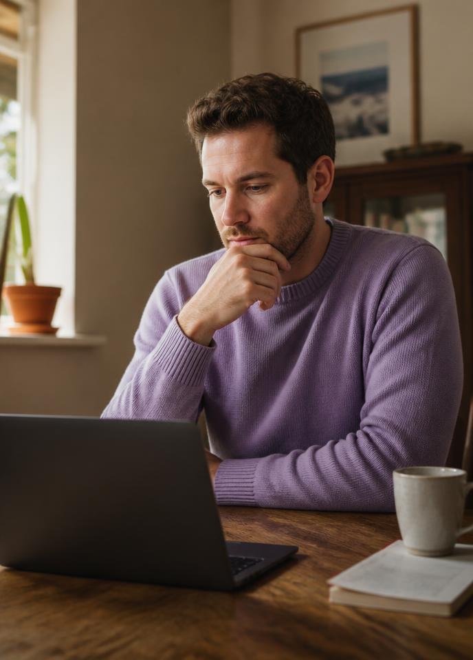 Builder-profile tester reviewing a product on a laptop